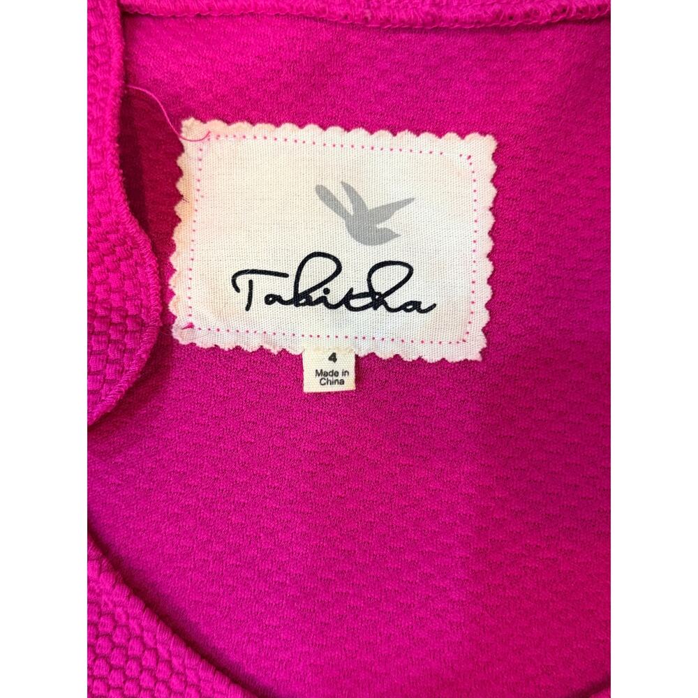Anthropologie Tabitha Magenta Pink Ruffle Trim Fit and Flare Dress Size 4 - Picture 5 of 6